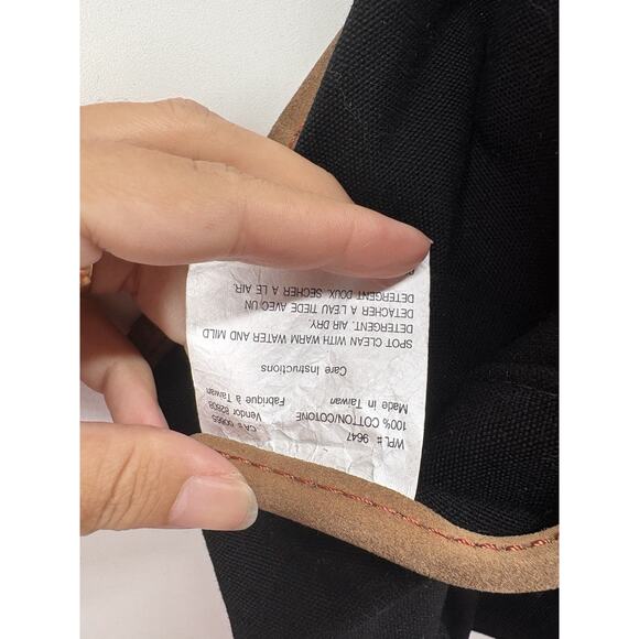 Vintage Eddie Bauer Suede Denim‎ Leather Log Firewood Tote Carrier Wrap Bag RARE - Picture 5 of 7